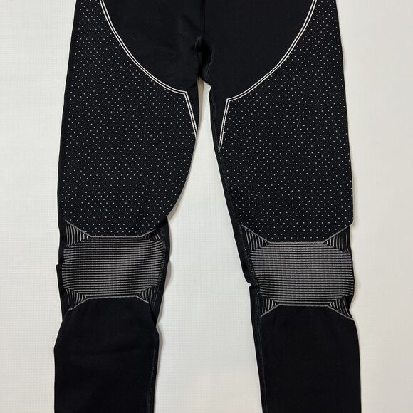 Carbon 38 Black White Leggings Polka Dot And Line Geometric Pattern XS Small - Picture 3 of 12